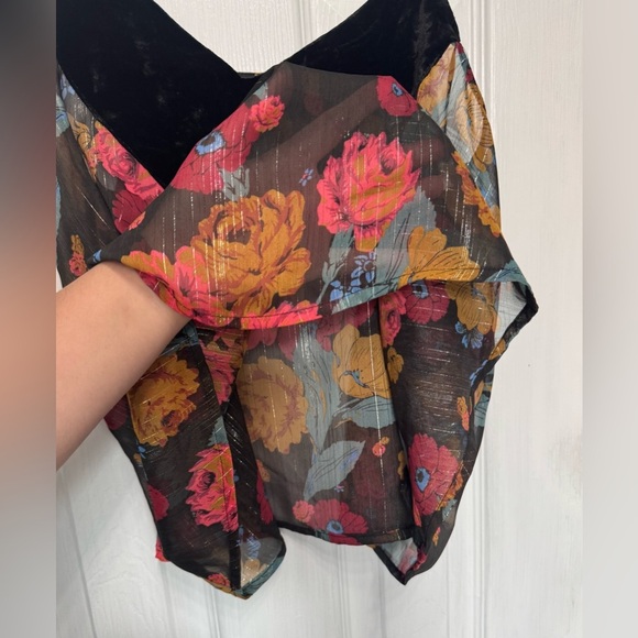Free People Over It All Lurex floral velvet Cami Women’s Size XS - Picture 8 of 12
